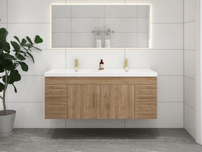 Aqua 60“ Double Sink Floating Bathroom Vanity