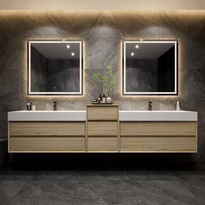 Halo 104“ Double Sink Floating Bathroom Vanity