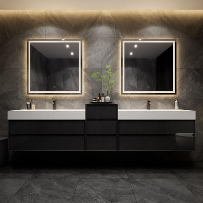 Halo 104“ Double Sink Floating Bathroom Vanity