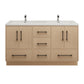 Arezzo 60" Double Sink Freestanding Bathroom Vanity