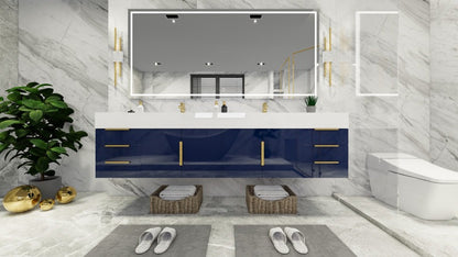 Boreal 84" Double Sink Floating Bathroom Vanity