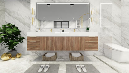 Boreal 84" Double Sink Floating Bathroom Vanity