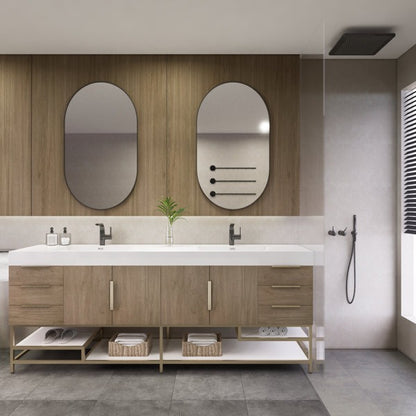 Boreal 84" Double Sink Freestanding Bathroom Vanity