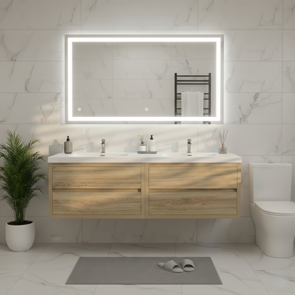 Elysia 72" Double Sink Floating Bathroom Vanity