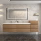 Amber 92“ Double Sink Floating Bathroom Vanity (Side Cabinet)