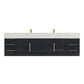 Boreal 72" Double Sink Floating Bathroom Vanity (Side Drawers)