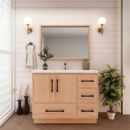 Arezzo 42" Single Sink Freestanding Bathroom Vanity (Right Side Drawers)