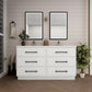 Arezzo 60" Double Sink Freestanding Bathroom Vanity (6 Drawers)