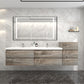 Amber 92“ Double Sink Floating Bathroom Vanity (Side Cabinet)