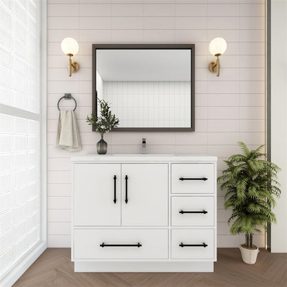 Arezzo 42" Single Sink Freestanding Bathroom Vanity (Right Side Drawers)