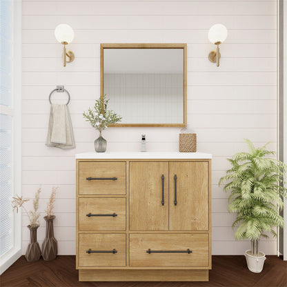Arezzo 36" Single Sink Freestanding Bathroom Vanity (Left Side Drawers)