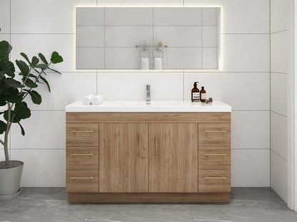 Aqua 60” Single Sink Freestanding Bathroom Vanity