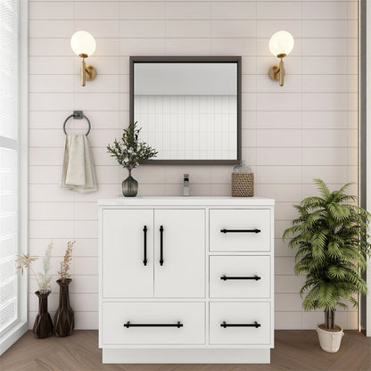 Arezzo 36" Single Sink Freestanding Bathroom Vanity (Right Side Drawers)