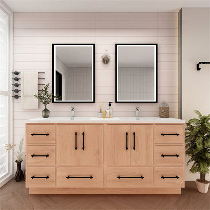 Arezzo 72" Double Sink Freestanding Bathroom Vanity