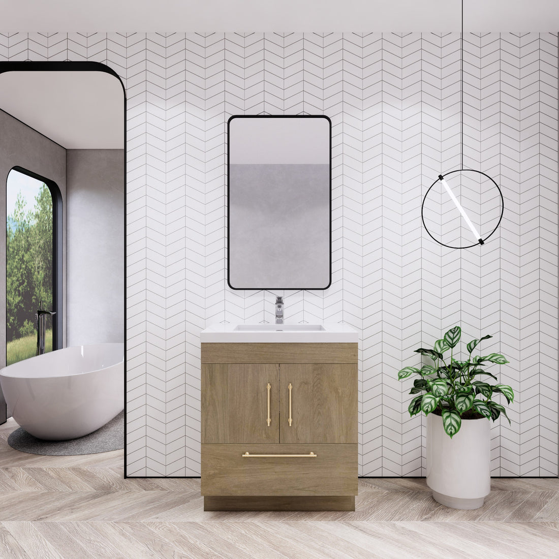 Aqua 30" Single Sink Freestanding Bathroom Vanity