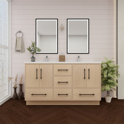 Arezzo 60" Double Sink Freestanding Bathroom Vanity
