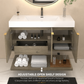 Karina 42" Fluted Floating Bathroom Vanity with Integrated Sink