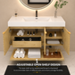 Karina 42" Fluted Floating Bathroom Vanity with Integrated Sink