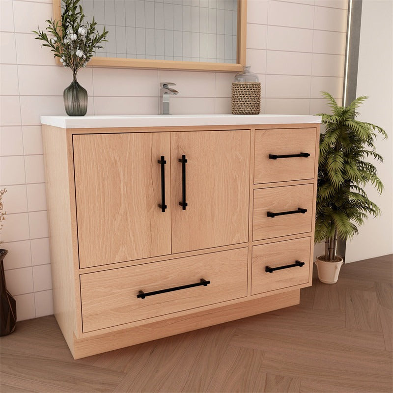 Arezzo 42" Single Sink Freestanding Bathroom Vanity (Right Side Drawers)