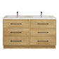 Arezzo 60" Double Sink Freestanding Bathroom Vanity (6 Drawers)