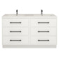 Arezzo 60" Double Sink Freestanding Bathroom Vanity (6 Drawers)