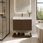 Karina 30" Fluted Floating Bathroom Vanity with Integrated Sink