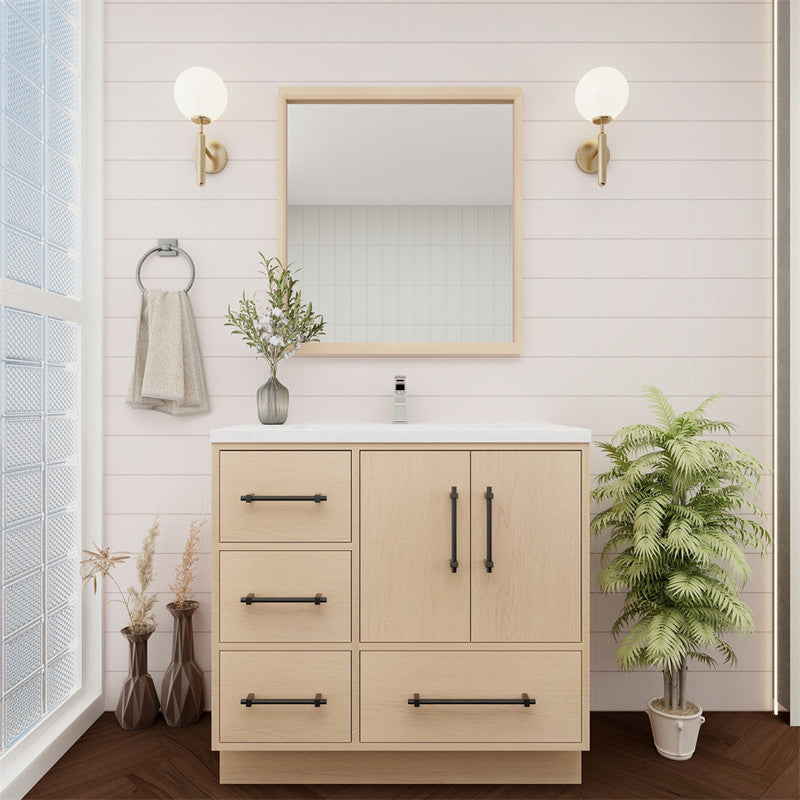 Arezzo 36" Single Sink Freestanding Bathroom Vanity (Left Side Drawers)