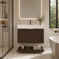 Karina 36" Fluted Floating Bathroom Vanity with Integrated Sink