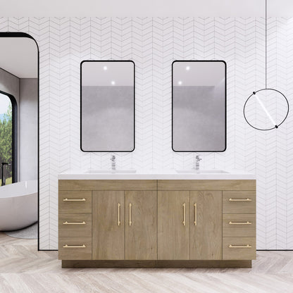 Aqua 72” Double Sink Freestanding Bathroom Vanity