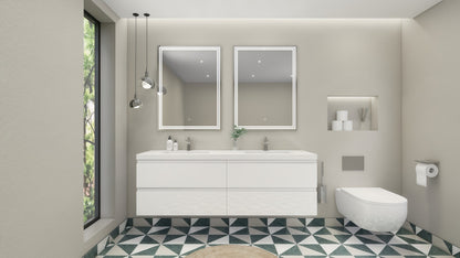 Anderson 72“ Double Sink Floating Bathroom Vanity