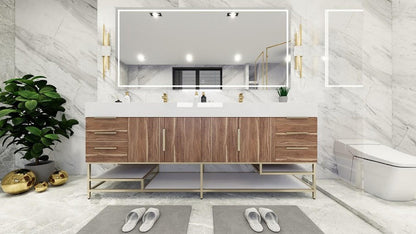 Boreal 84" Double Sink Freestanding Bathroom Vanity