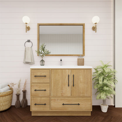 Arezzo 42" Single Sink Freestanding Bathroom Vanity (Left Side Drawers)