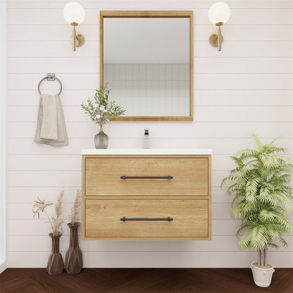 Arezzo 30" Solid Wood Floating Bathroom Vanity