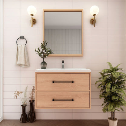 Arezzo 30" Solid Wood Floating Bathroom Vanity
