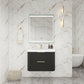 Haven Fluted 30" Floating Vanity | Modern Curved Wall-Hung Cabinet