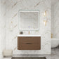 Haven Fluted 36" Floating Vanity | Modern Curved Wall-Hung Cabinet