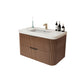 Haven Fluted 36" Floating Vanity | Modern Curved Wall-Hung Cabinet