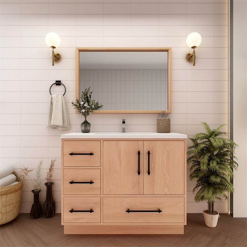 Arezzo 42" Single Sink Freestanding Bathroom Vanity (Left Side Drawers)