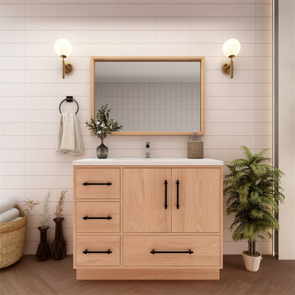 Arezzo 42" Single Sink Freestanding Bathroom Vanity (Left Side Drawers)