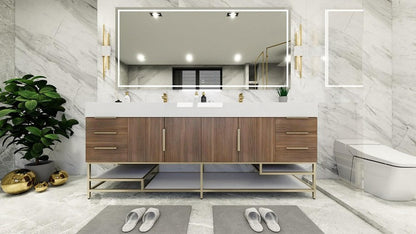 Boreal 84" Double Sink Freestanding Bathroom Vanity