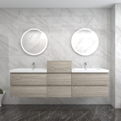 Amber 92“ Double Sink Floating Bathroom Vanity (Middle Cabinet)