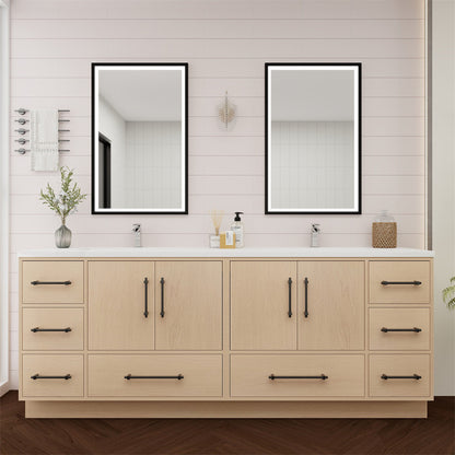 Arezzo 84" Double Sink Freestanding Bathroom Vanity