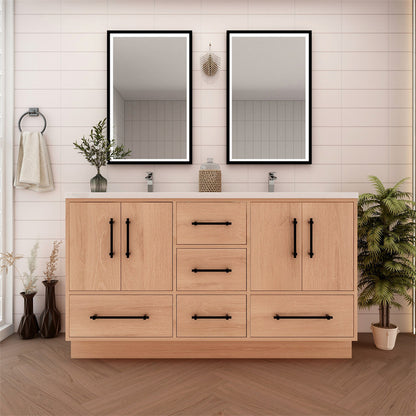 Arezzo 60" Double Sink Freestanding Bathroom Vanity