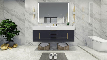 Boreal 60” Single Sink Floating Bathroom Vanity