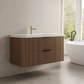 Haven Fluted 42" Floating Vanity | Modern Curved Wall-Hung Cabinet