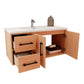 Arezzo 42" Solid Wood Floating Bathroom Vanity (Left Drawers)
