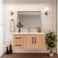 Arezzo 42" Solid Wood Floating Bathroom Vanity (Left Drawers)
