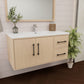 Arezzo 42" Solid Wood Floating Bathroom Vanity (Right Drawers)