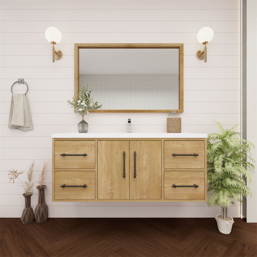 Arezzo 48" Solid Wood Floating Bathroom Vanity