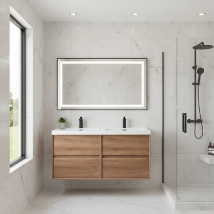 Fiora 48" Double Sink Floating Bathroom Vanity